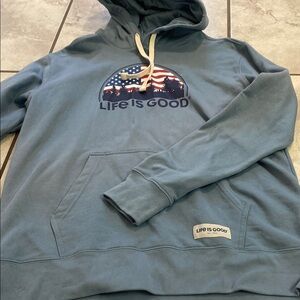 Life is Good Men's Blue Hoodie